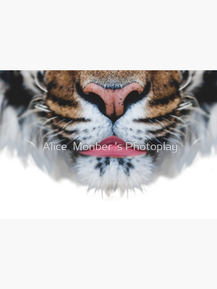 Tiger Queen of the Pink Jungle with Flower Crown by Alice Monber by alicemonbercomp
