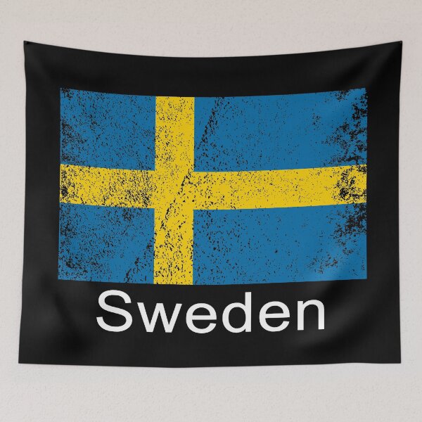 Item preview, Bandera sueca Suecia Negro designed and sold by MetalApocalypse.