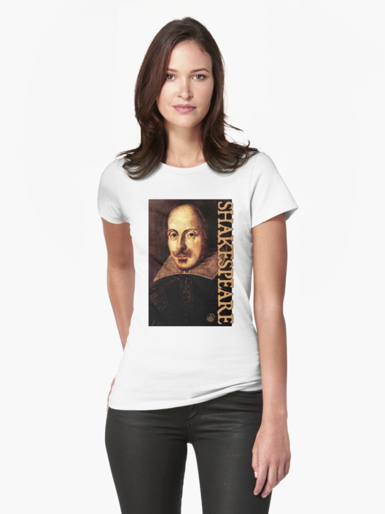 Thumbnail 1 of 3, Fitted T-Shirt, William Shakespeare Portrait designed and sold by Styled Vintage.