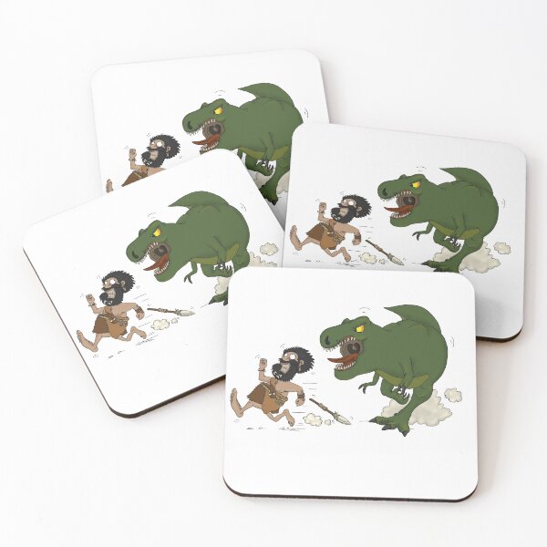 Item preview, Prehistoric Man being chased by Dinosaur designed and sold by djbingib.