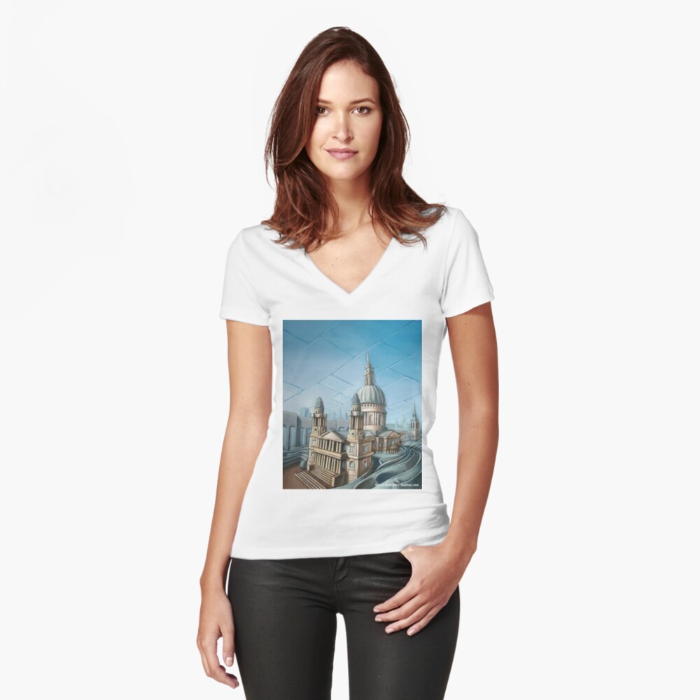Item preview, Fitted V-Neck T-Shirt designed and sold by ByronMcBride.