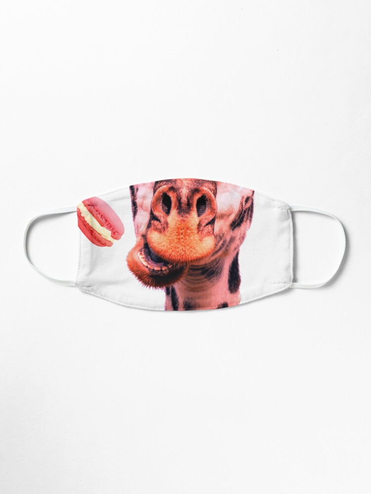Alternate view of Lovely giraffe with macaron by Alice Monber Mask