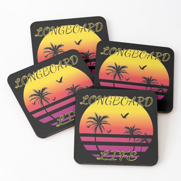 Artikelvorschau, Longboard Longboarden Longboarding retro Palmen entworfen und verkauft von gloryandbliss.
