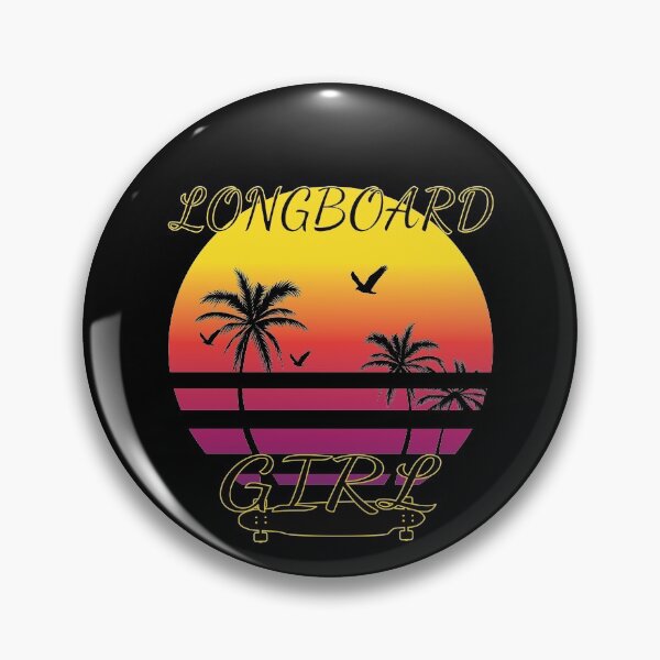 Item preview, Longboard longboarding longboarding retro palm longboard girl designed and sold by gloryandbliss.