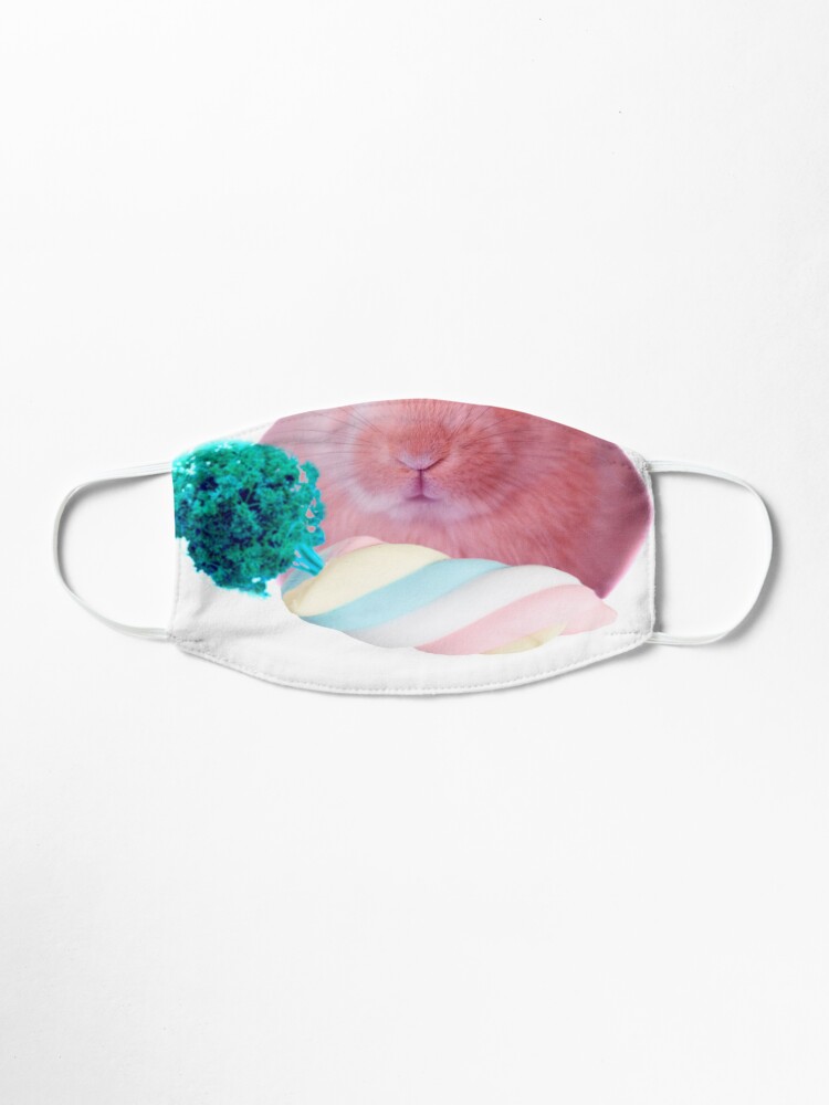Alternate view of Pink Rabbit with carrot marshmellow by Alice Monber Mask