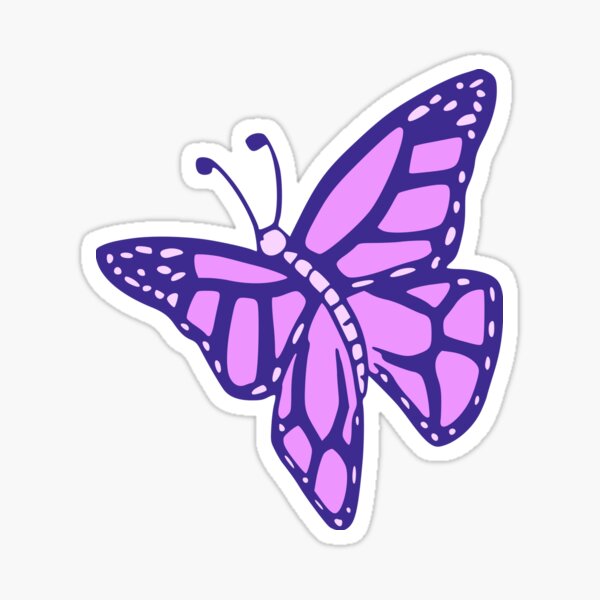 "Purple butterfly emoji" Sticker by ameerkh Redbubble
