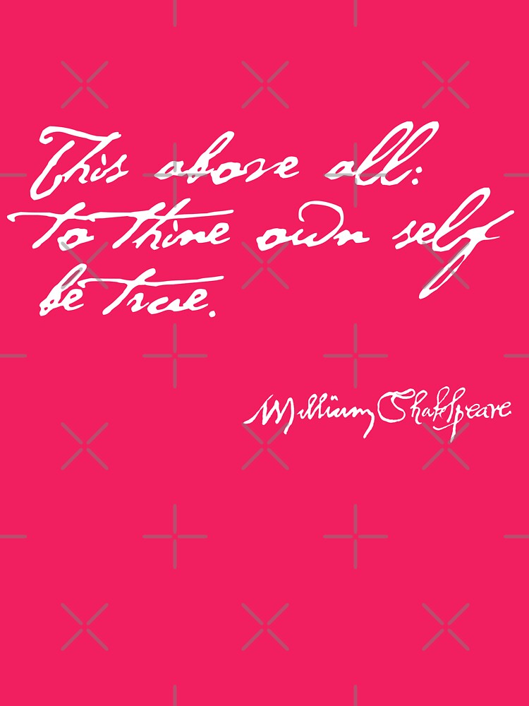 Thumbnail 3 of 3, Fitted T-Shirt, Hamlet To Thine Own Self Be True Quote (Light Version) designed and sold by Styled Vintage.
