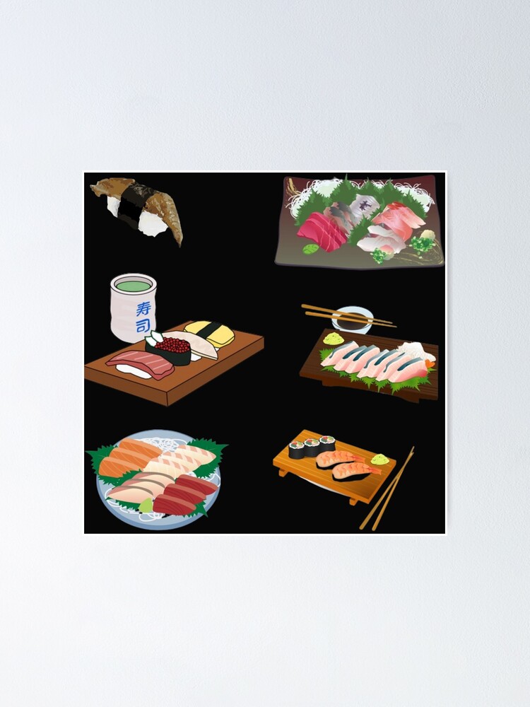 Sushi Sashimi Set Art: Canvas Prints, Frames & Posters