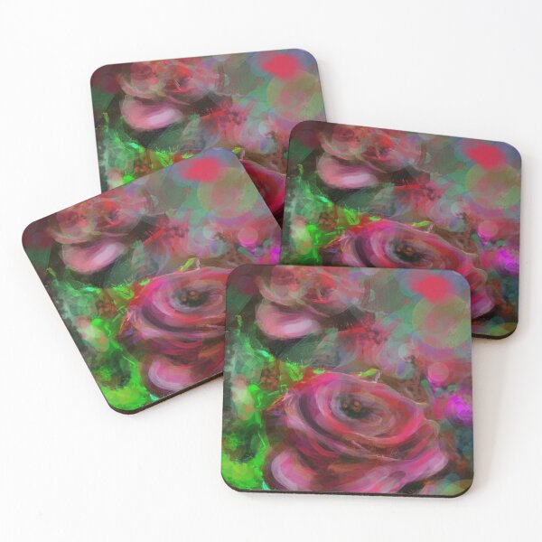 Item preview, Red flowers in colorful background  designed and sold by jotcar.