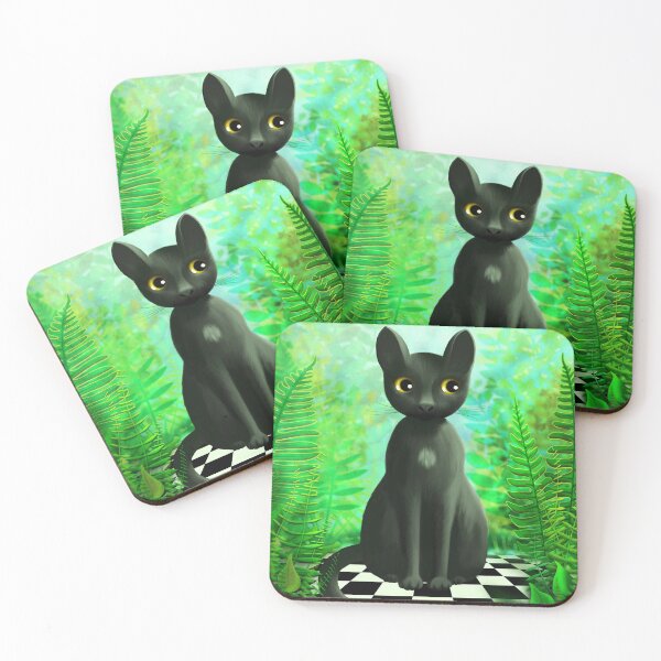 Item preview, Cute black cat in tropical garden designed and sold by Britta Glodde.