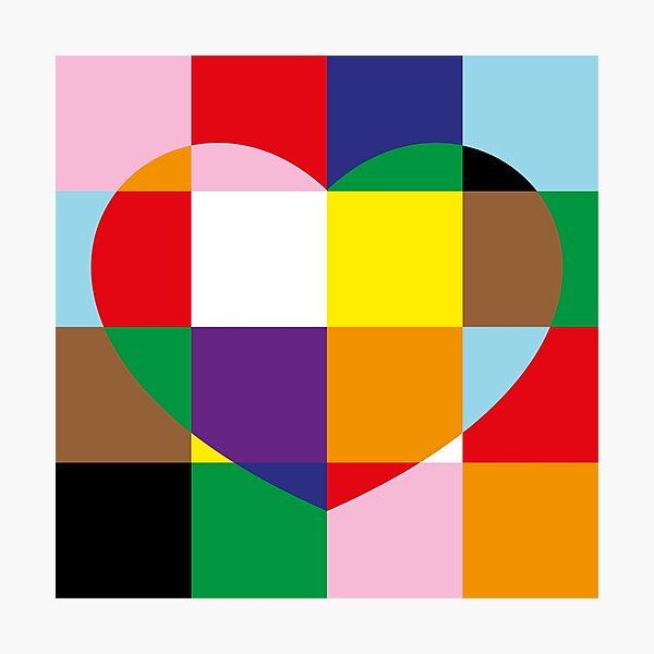 Rainbow Heart Photographic Print