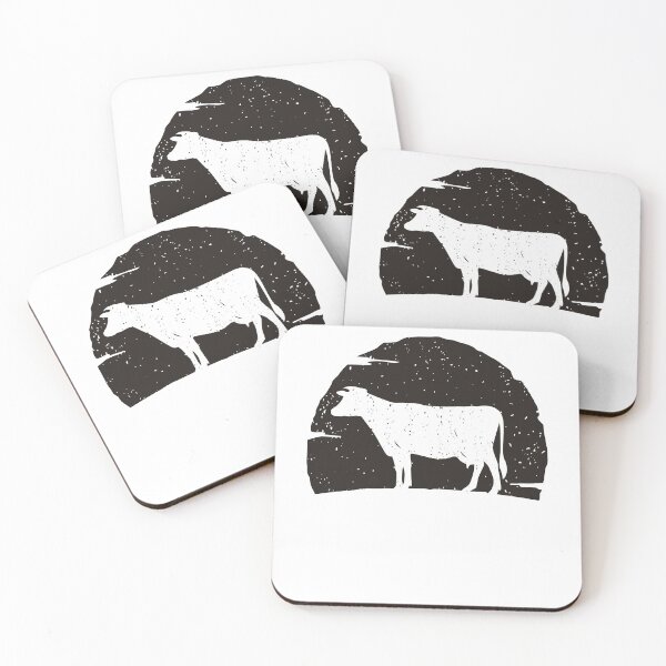 Item preview, cow animal art vintage sunset designed and sold by alaechamlal.