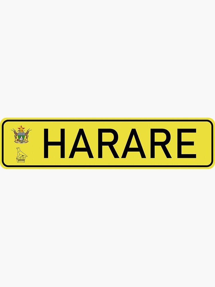 "Harare license plate design" Sticker by unlikeart Redbubble
