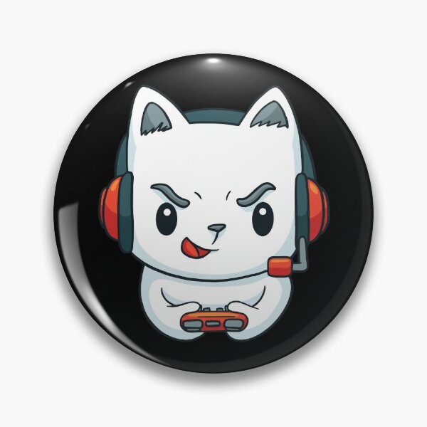 Item preview, Cute White Cat Gamer Playing Video Games designed and sold by MadMando.