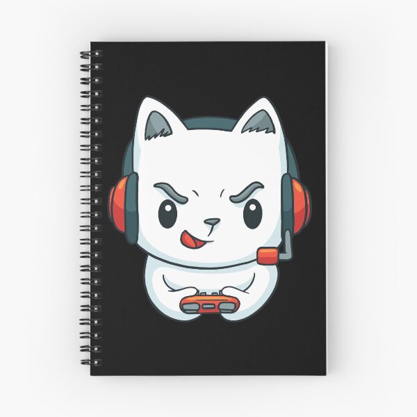 Item preview, Cute White Cat Gamer Playing Video Games designed and sold by MadMando.