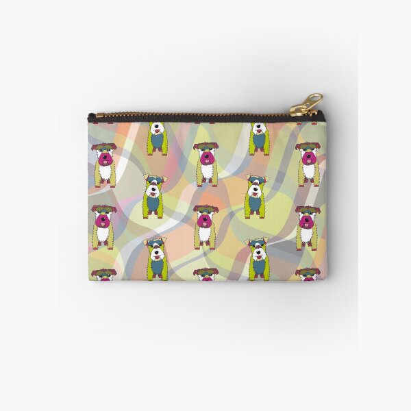 Item preview, Schnauzer Dogs on Waves No.6 - Purple - Red - Pink - Green - Blue - Beige designed and sold by SterreStudio.
