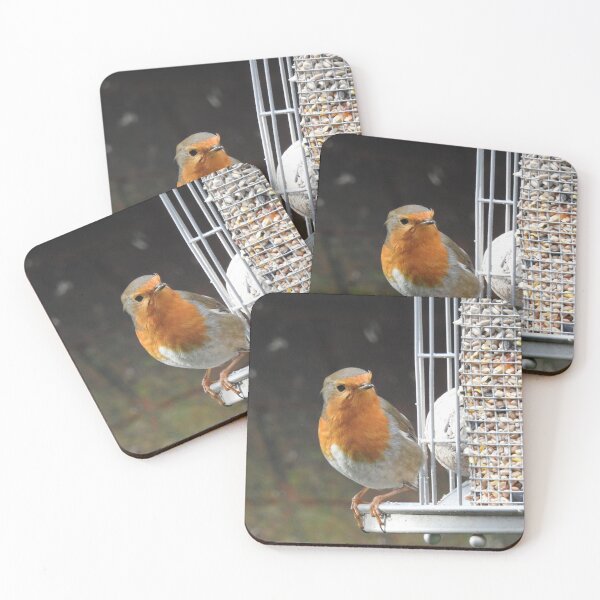 Item preview, Robin on a seed feeder designed and sold by Gaynor-dI.