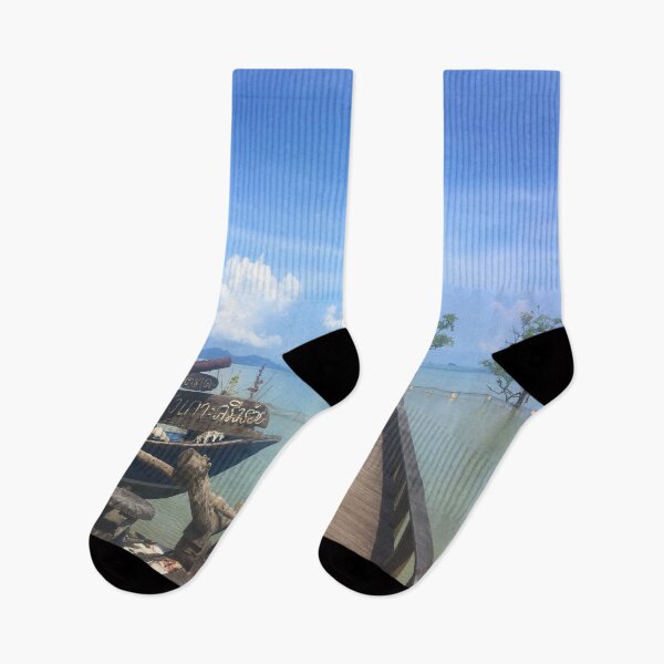 Item preview, Long Wood Bridge Into The Ocean Under Blue Sky designed and sold by Travelforever.