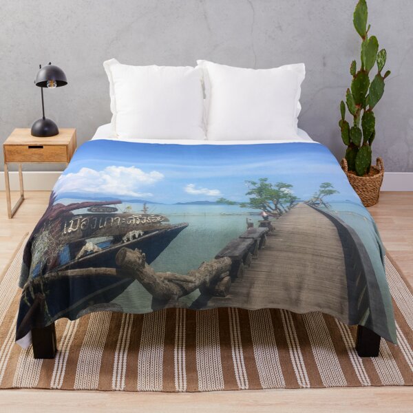Item preview, Long Wood Bridge Into The Ocean Under Blue Sky designed and sold by Travelforever.