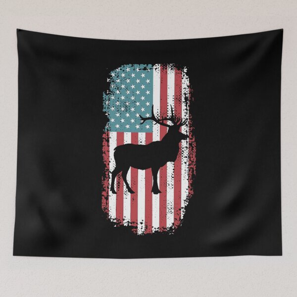 Item preview, Elk Hunting Patriotic American Flag  designed and sold by Vanover Designs.