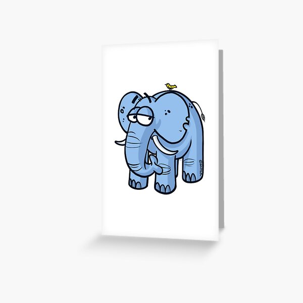 Elefante y pájaro Tarjetas de felicitación