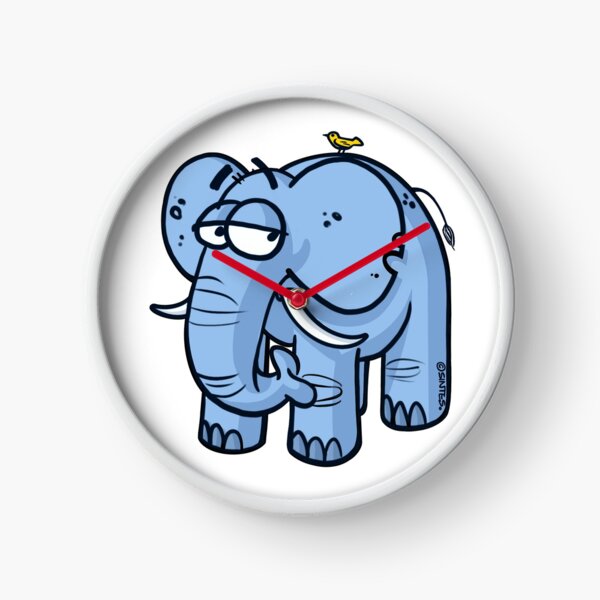 Elefante y pájaro Reloj