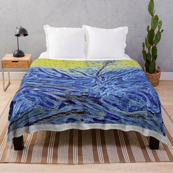 Item preview, A mountain stream. Van Gogh starry night style painting- Artistic scene to enjoy designed and sold by Inspire-me-CYK.