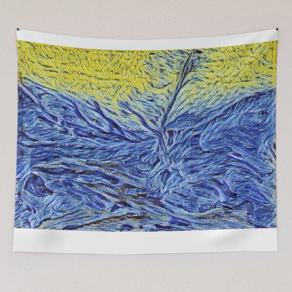 Item preview, A mountain stream. Van Gogh starry night style painting- Artistic scene to enjoy designed and sold by Inspire-me-CYK.