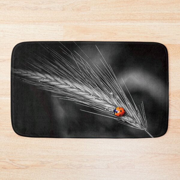 Item preview, Ladybug on ear of wheat, accented black and white designed and sold by Ayita.