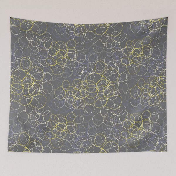 Item preview, Grey & Yellow Stitched Circles designed and sold by ZoeChapman.