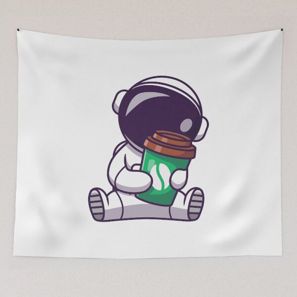 Item preview, Cute Astronaut Holding Coffee Cup designed and sold by YousfiYs.