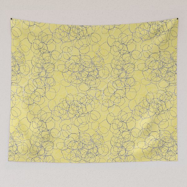 Item preview, Yellow & Grey Stitched Circles designed and sold by ZoeChapman.