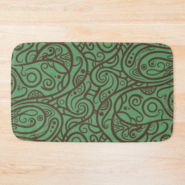 Item preview, Green abstract lines swirl designed and sold by MinEkkoArt.