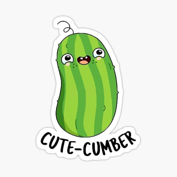 Cute-Cumber Cucumber Cartoon Pun Cute-Cumber Cucumber Cartoon Pun