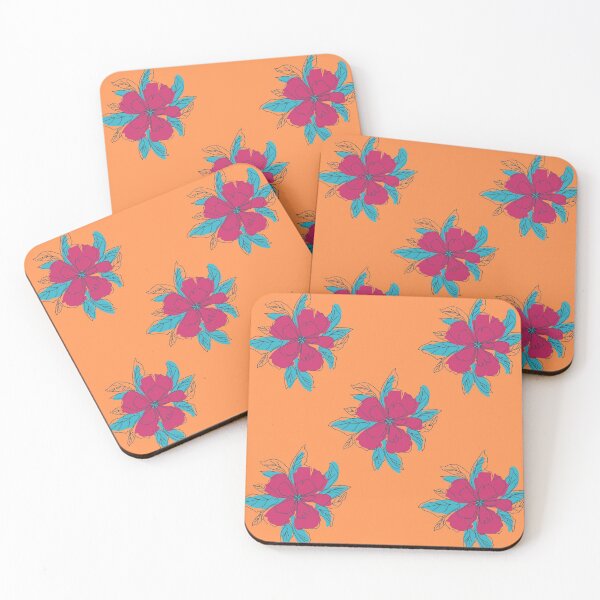Item preview, Pink and Blue Floral (orange) designed and sold by MadeByAbs.