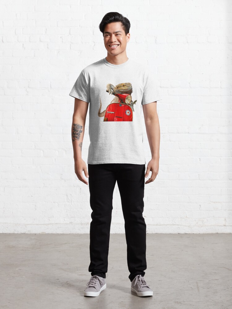 Alternate view of Born To Be Wild - Bearded Dragon On A Vespa Classic T-Shirt