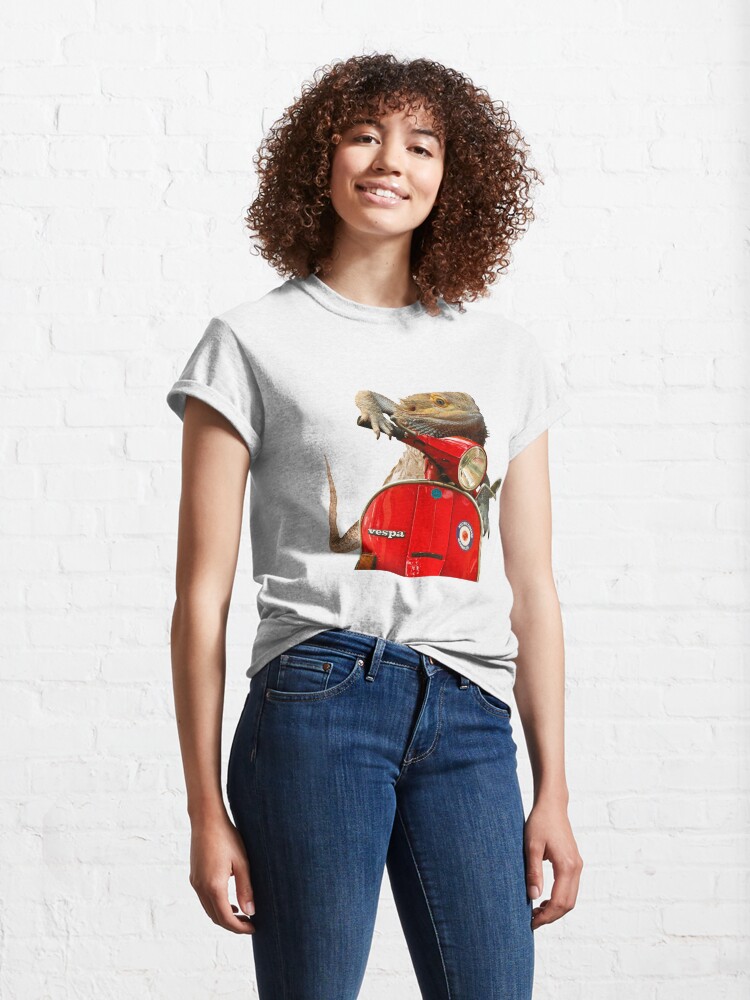 Alternate view of Born To Be Wild - Bearded Dragon On A Vespa Classic T-Shirt