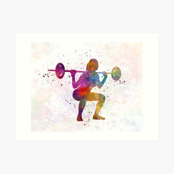 Body building woman isolated Art Print