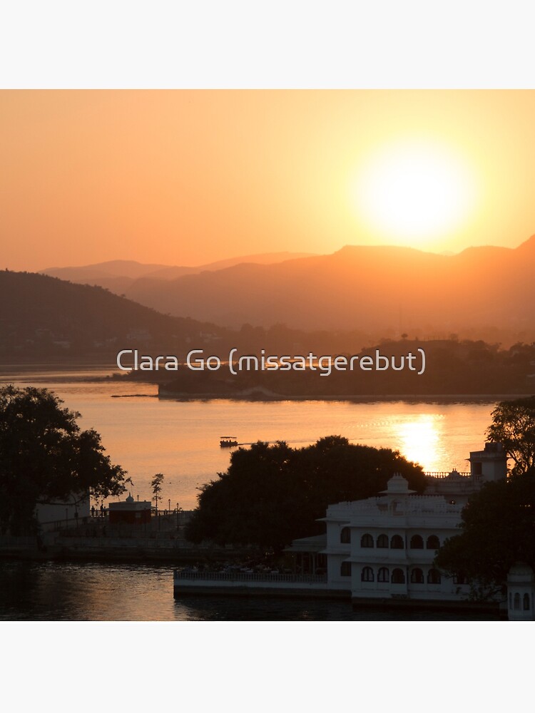Thumbnail 2 of 2, Tote Bag, Sunset over the Lake Pichola. Udaipur designed and sold by missatgerebut.