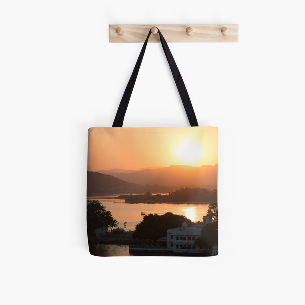 Sunset over the Lake Pichola. Udaipur Tote Bag