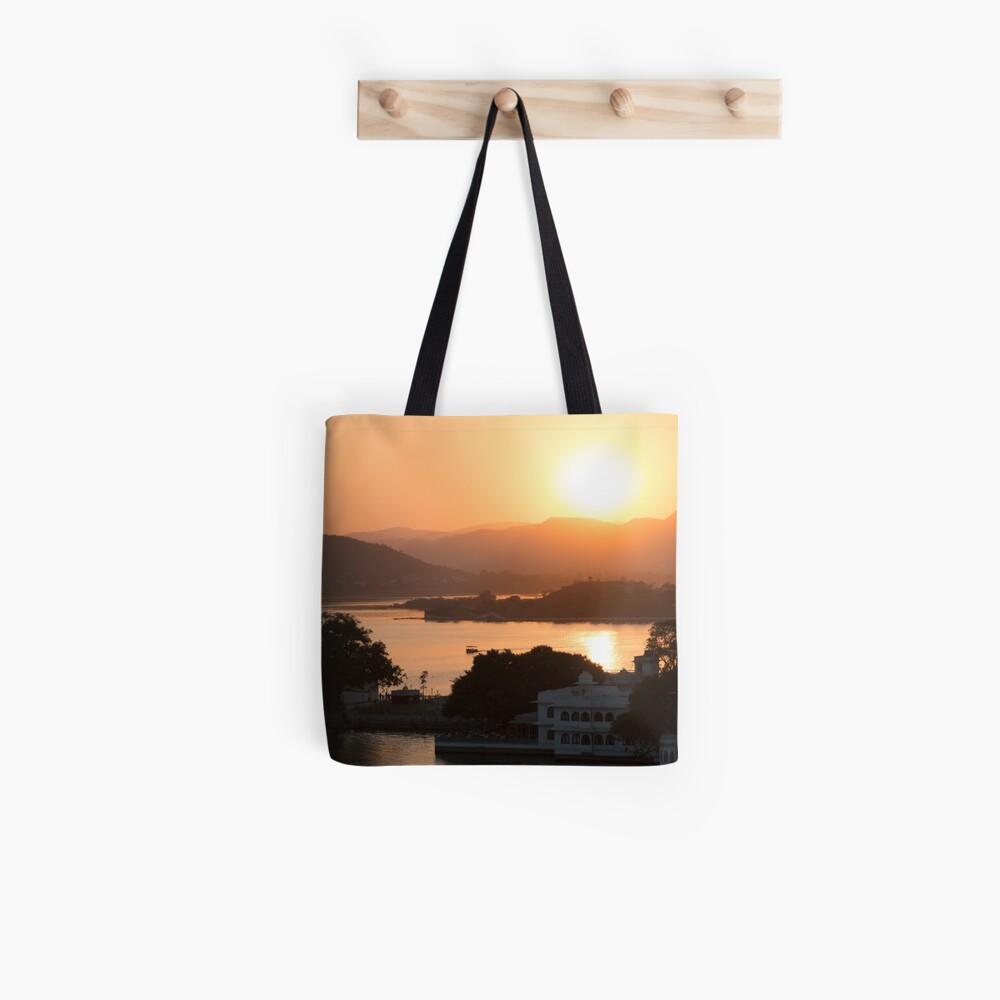 Sunset over the Lake Pichola. Udaipur Tote Bag