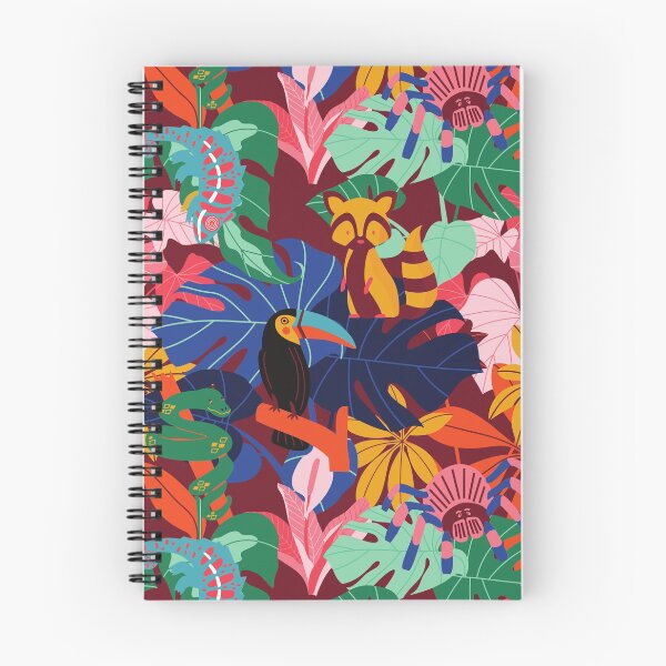 Item preview, Bright Colorful Tropical Jungle Animals Pattern - Chameleon Toucan Lemur Tarantula Python Boa Snake designed and sold by WonderWear.