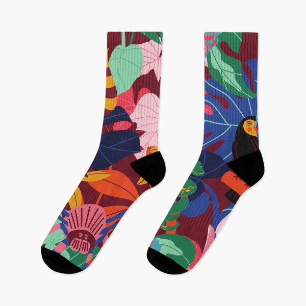 Item preview, Bright Colorful Tropical Jungle Animals Pattern - Chameleon Toucan Lemur Tarantula Python Boa Snake designed and sold by WonderWear.