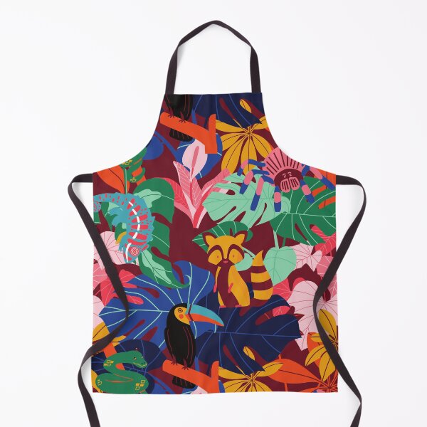 Item preview, Bright Colorful Tropical Jungle Animals Pattern - Chameleon Toucan Lemur Tarantula Python Boa Snake designed and sold by WonderWear.