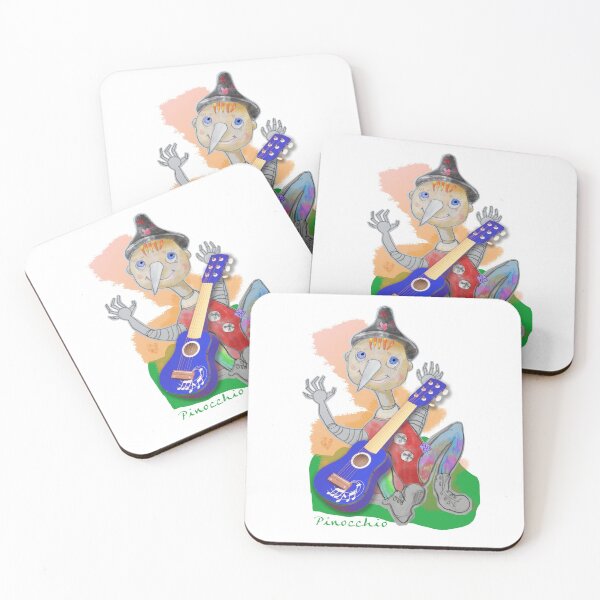 Item preview, Playing Wood PINOCCHIO with Blue Guitar (Original Drawing by ACCI) designed and sold by VanyssaGraphics.