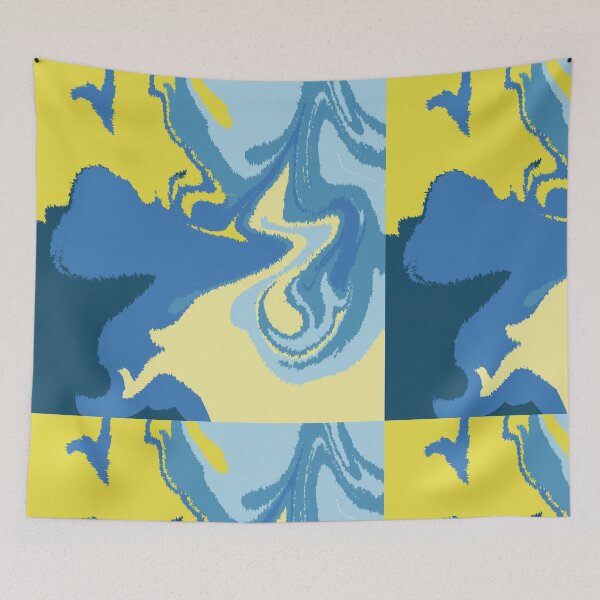 Item preview, Groovy Blue and Yellow 70's Art designed and sold by toohot2trot189.