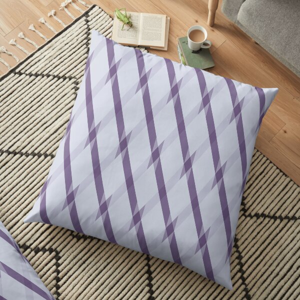 Modern Geometric Silver Grey Purple Plum Pattern Design 1911 Floor Pillow