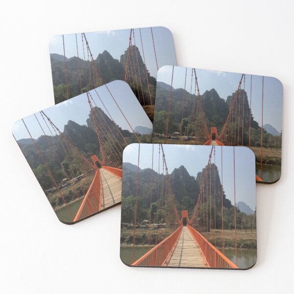 Item preview, Orange Bridge With Mountains - Landscape Laos designed and sold by Travelforever.
