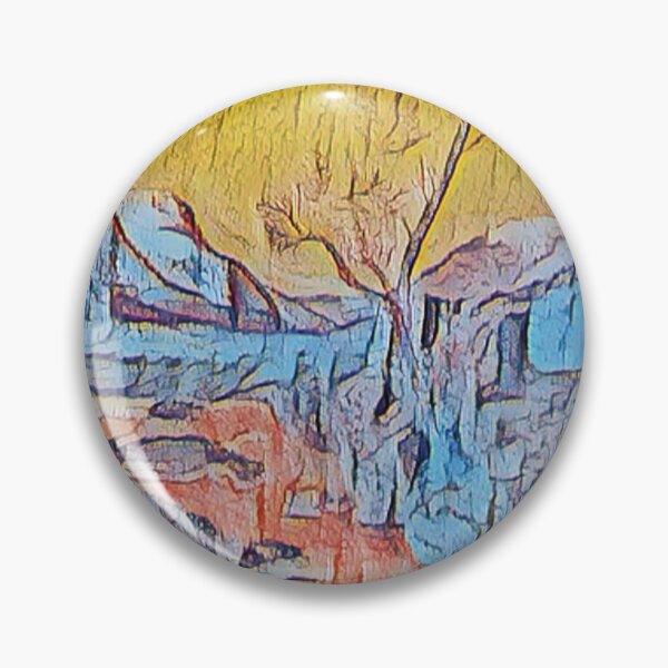 Item preview, Summer Mountain Landscape picture. Van Gogh style painting Yellow designed and sold by Inspire-me-CYK.