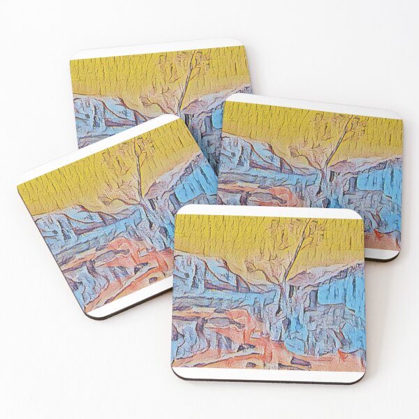 Item preview, Summer Mountain Landscape picture. Van Gogh style painting Yellow designed and sold by Inspire-me-CYK.